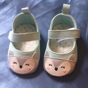 1/$5, 3/$12, 5/$15 Just One You by Carter’s mint green NB baby shoes